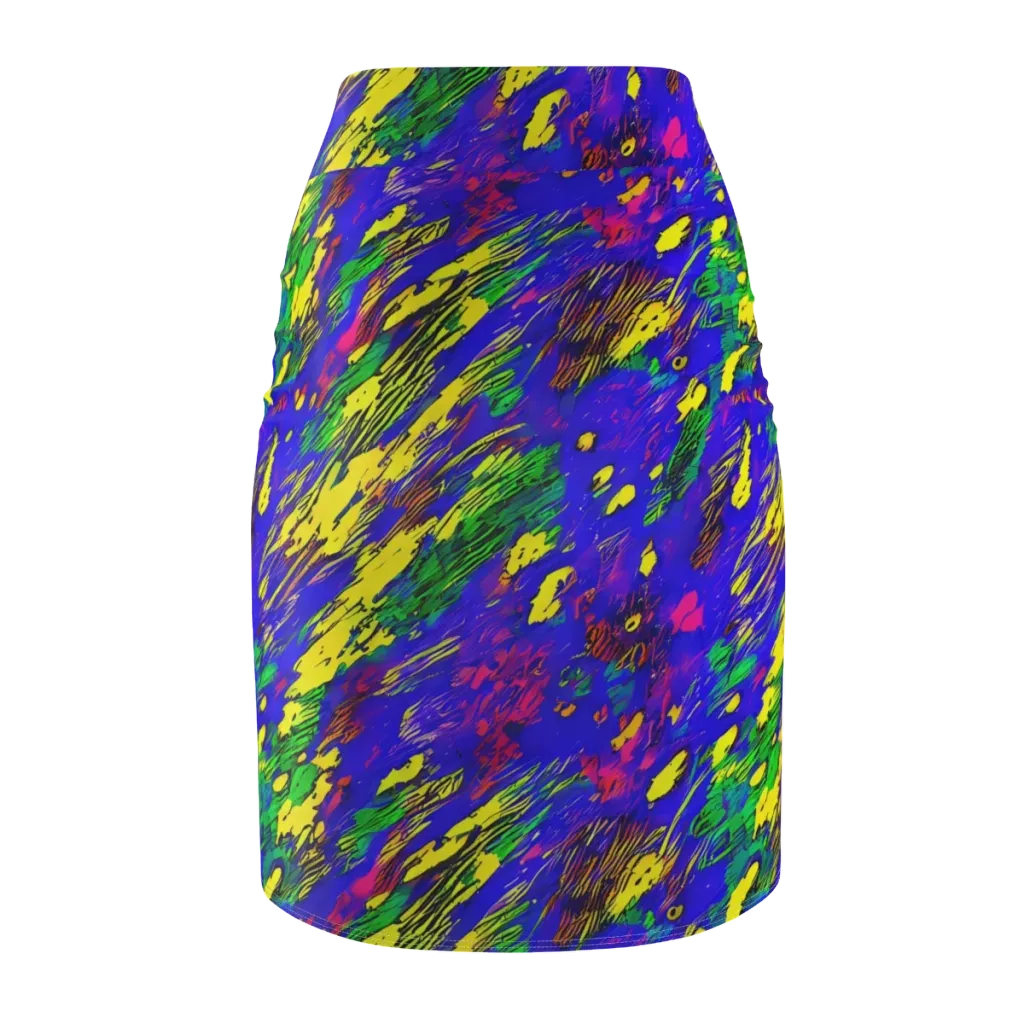 Painted Lightning on Pencil Skirt — Back