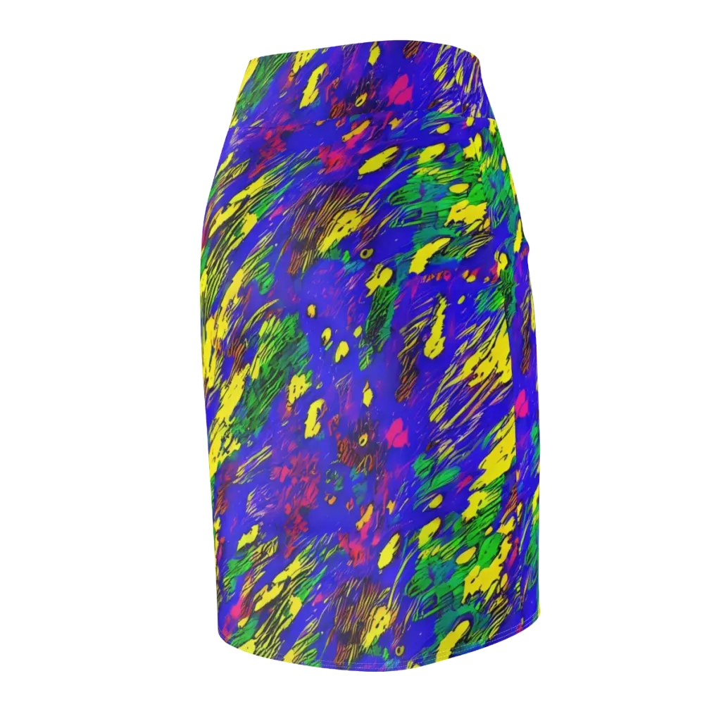 Painted Lightning on Pencil Skirt — Back Side