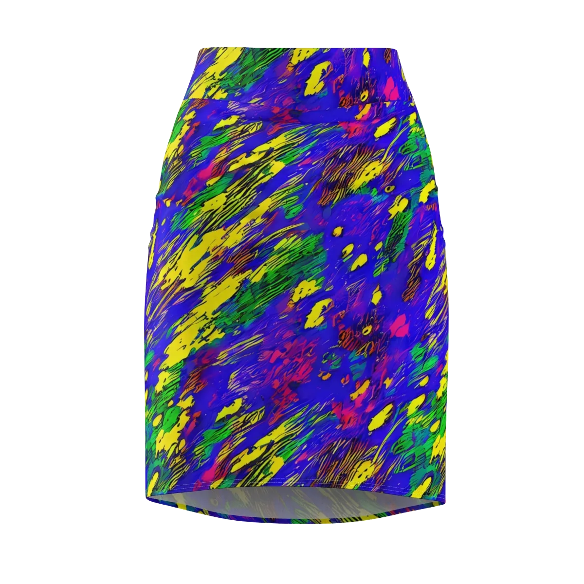 Painted Lightning on Pencil Skirt — Front