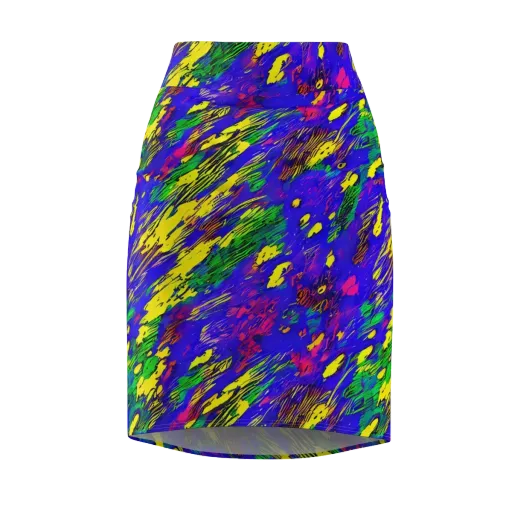 Painted Lightning on a Pencil Skirt