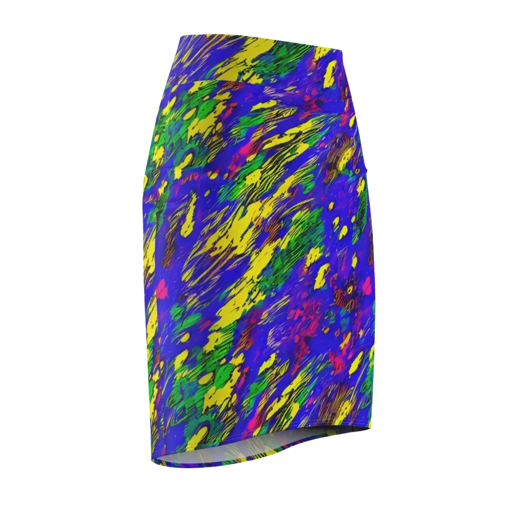 Painted Lightning on Pencil Skirt — Front Side