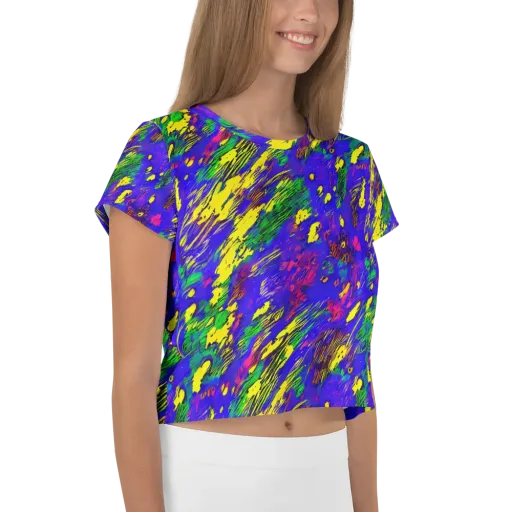 Painted Lightning on a Crop Tee