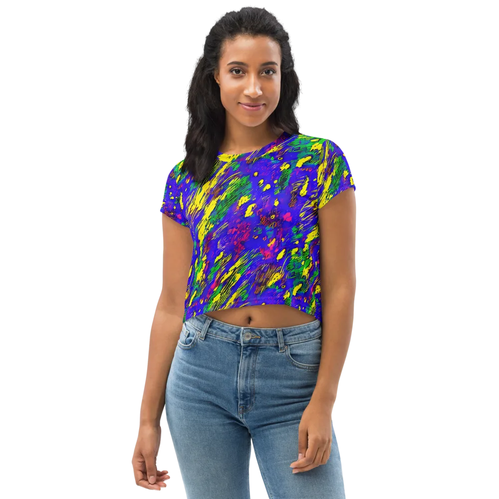 Painted Lightning on Crop Tee — Front