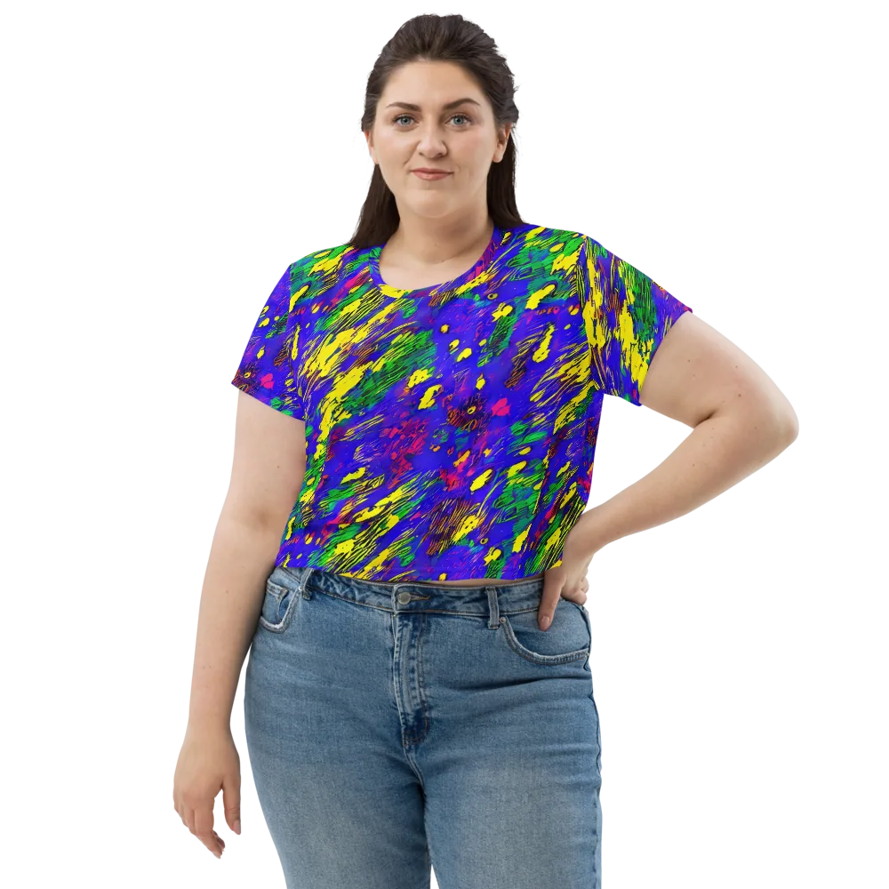 Painted Lightning on Crop Tee — Front
