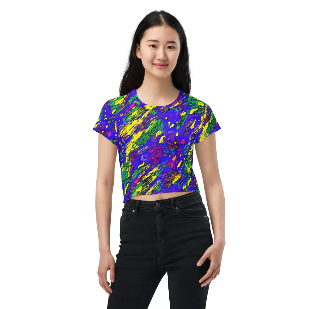 Painted Lightning on Crop Tee — Front