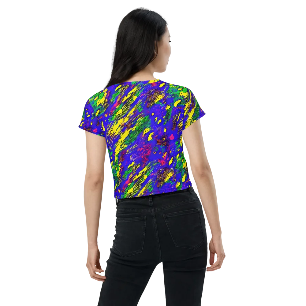 Painted Lightning on Crop Tee — Back