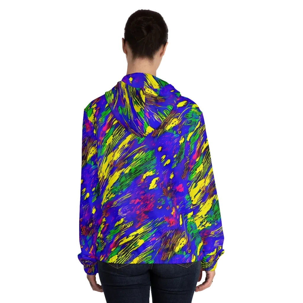 Painted Lightning on Women's Full-Zip Hoodie — Back On Person