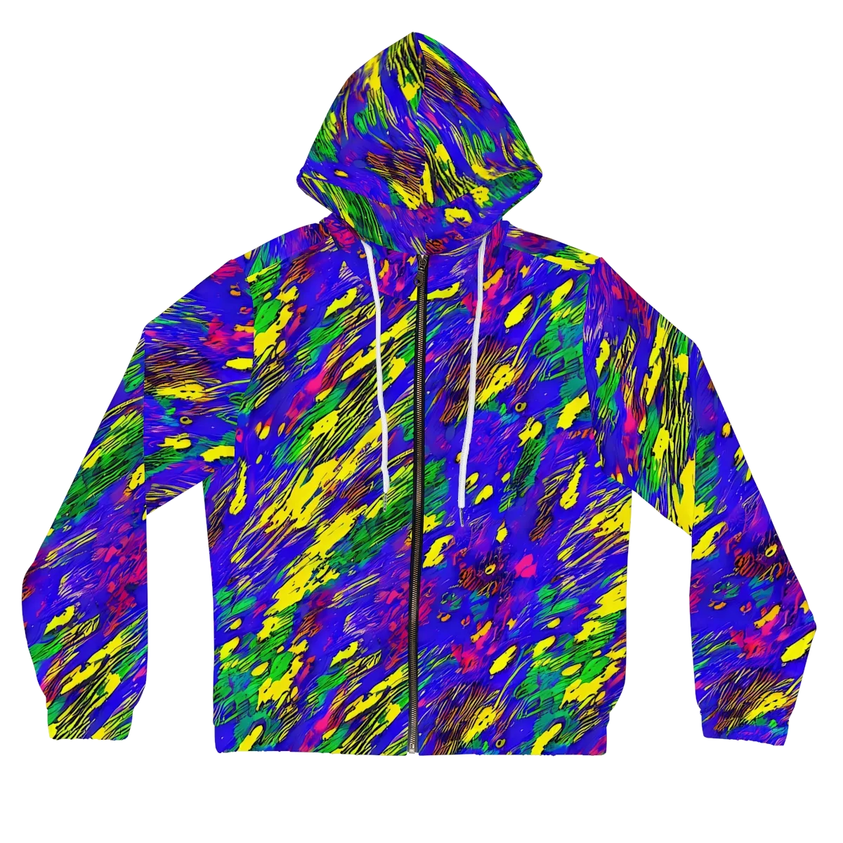 Painted Lightning on Women's Full-Zip Hoodie — Front