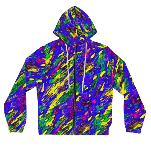Painted Lightning on a Women's Full-Zip Hoodie