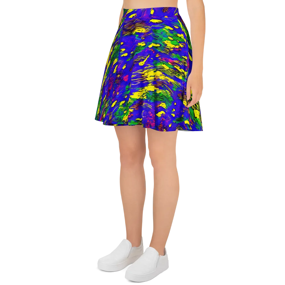 Painted Lightning on Skater Skirt — Left