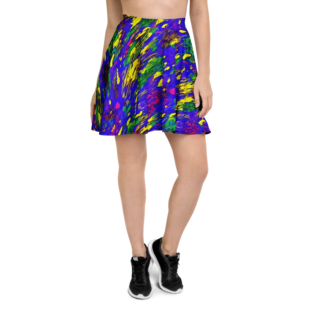 Painted Lightning on Skater Skirt — Front
