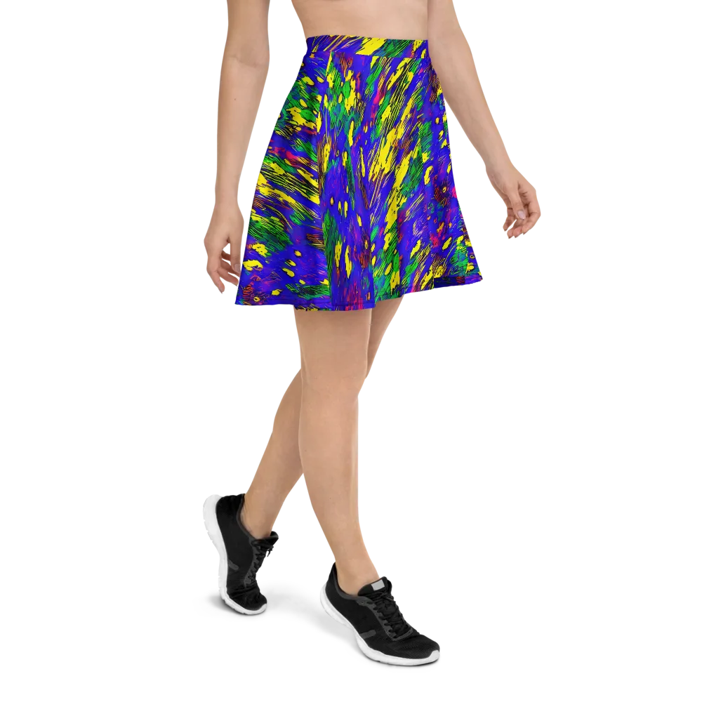 Painted Lightning on Skater Skirt — Right