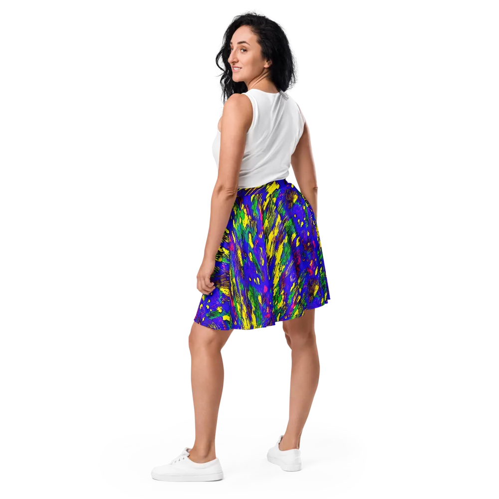Painted Lightning on Skater Skirt — Back