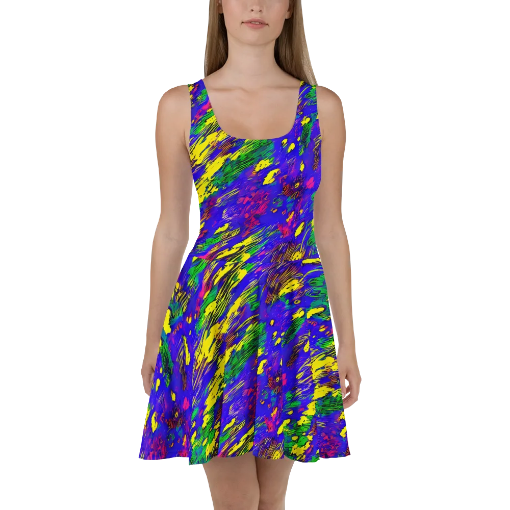 Painted Lightning on Skater Dress — Front