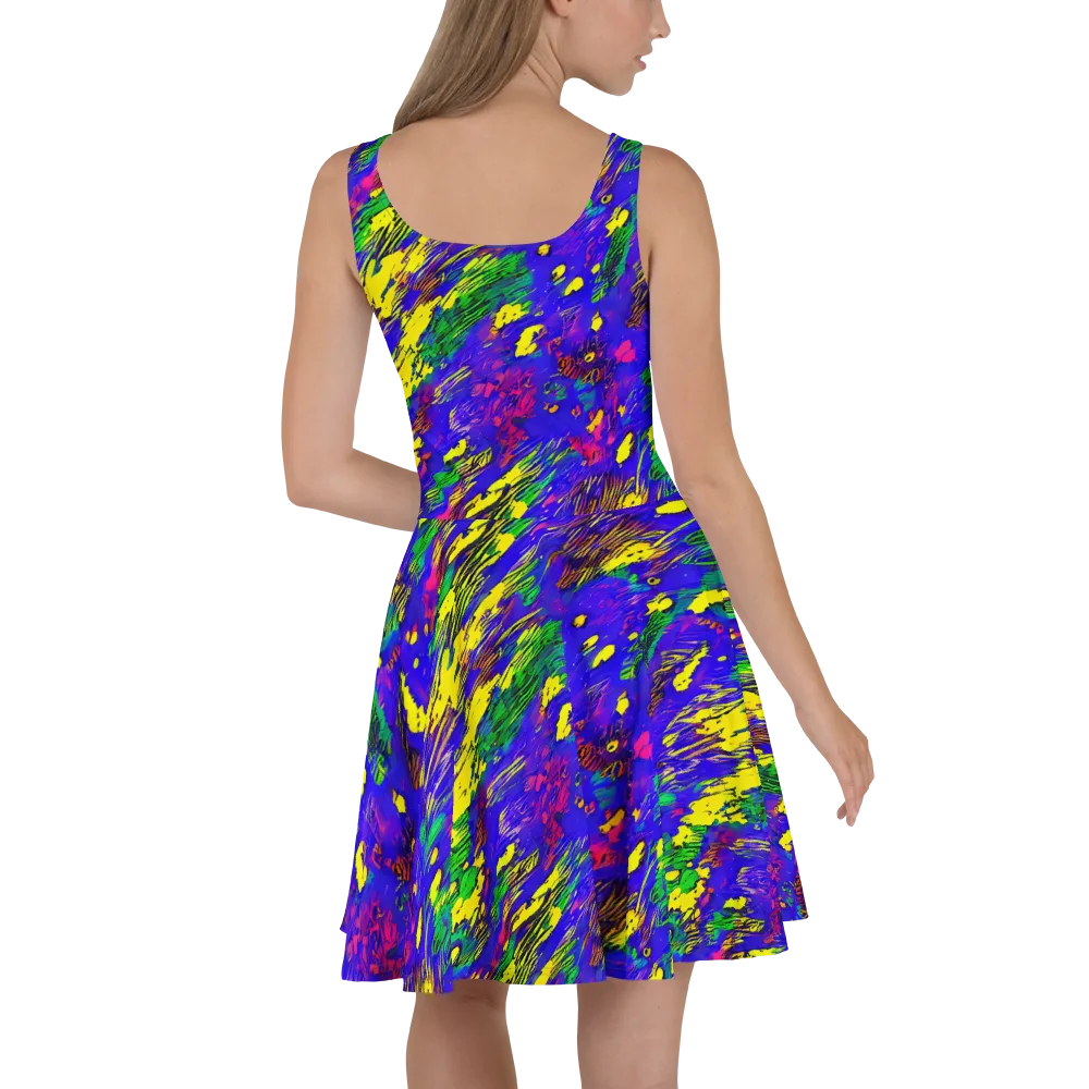 Painted Lightning on Skater Dress — Back