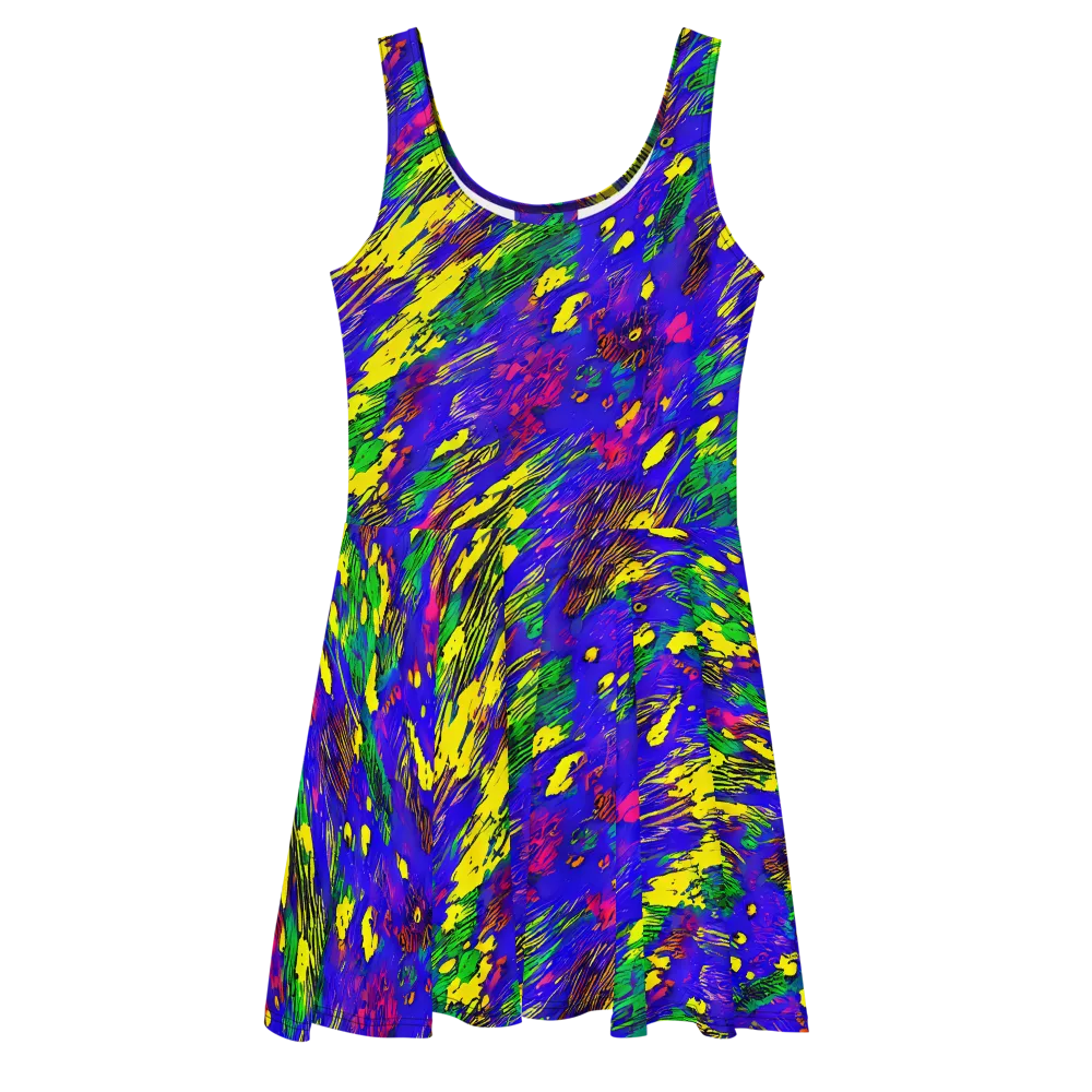 Painted Lightning on Skater Dress — Front
