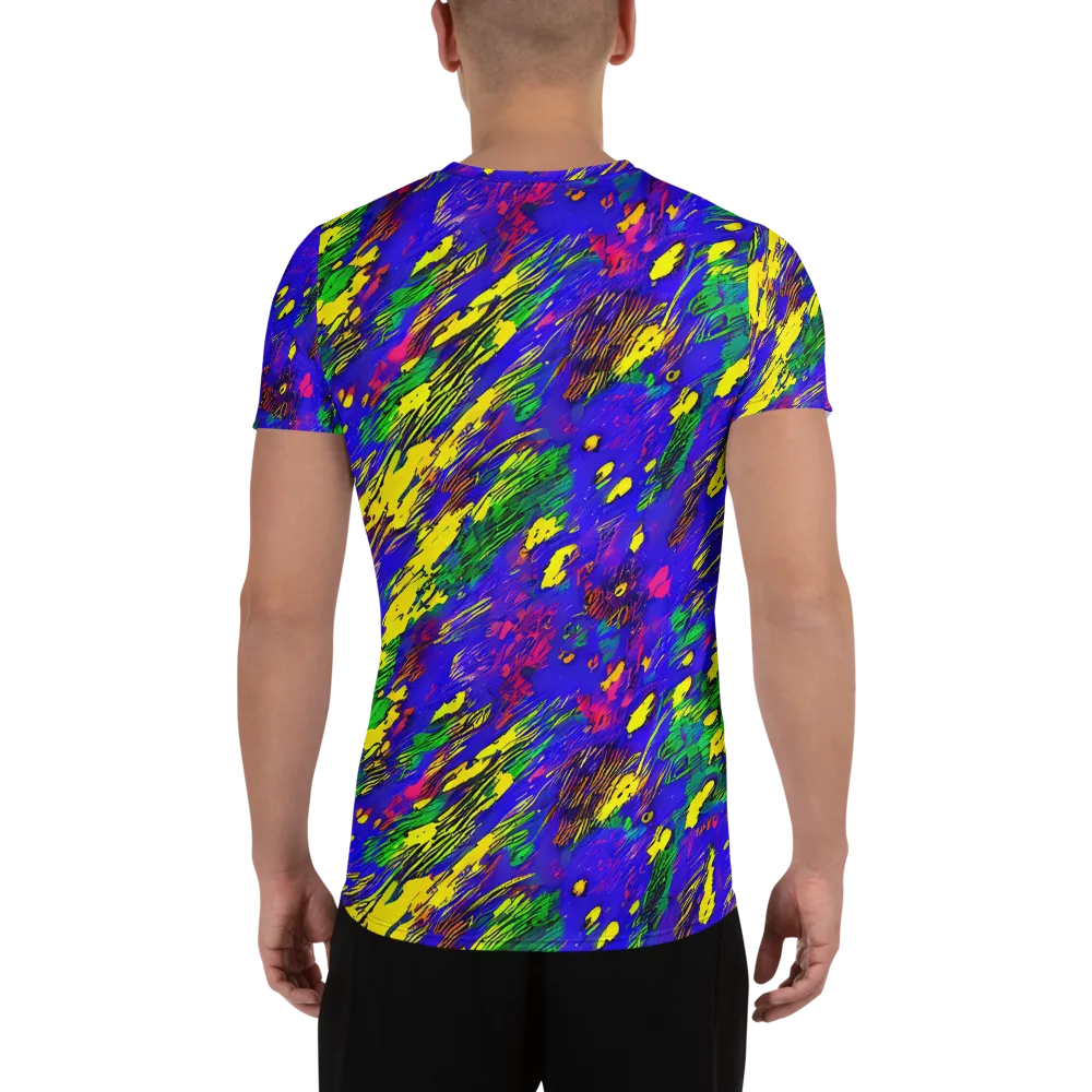 Painted Lightning on Men's Athletic T-Shirt — Back