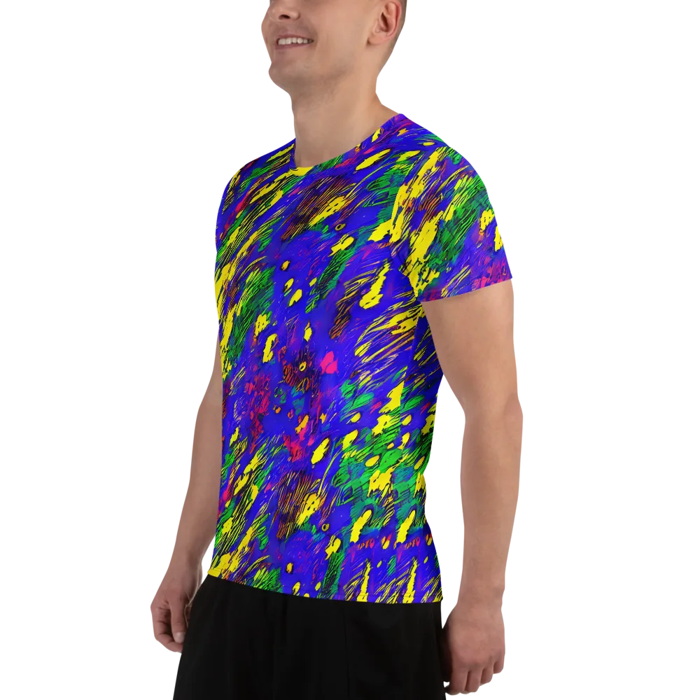 Painted Lightning on Men's Athletic T-Shirt — Left