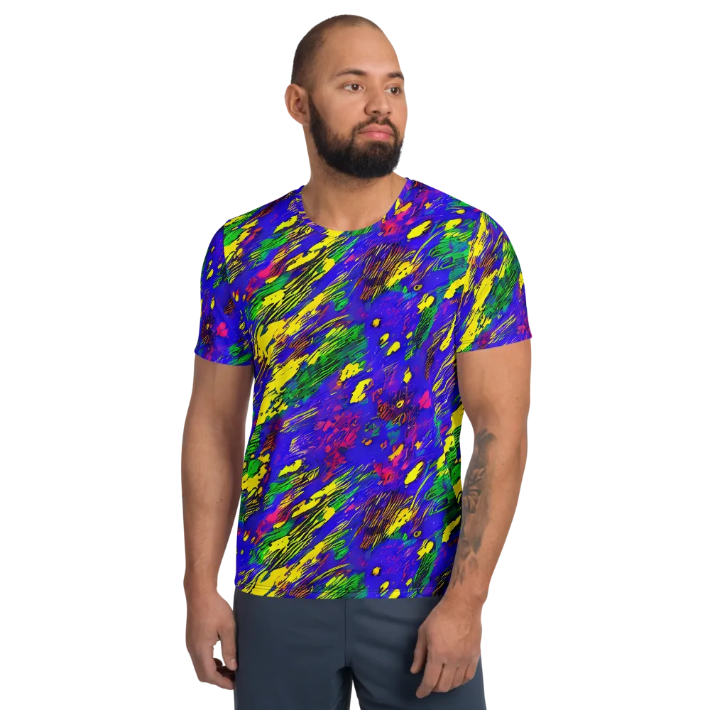 Painted Lightning on Men's Athletic T-Shirt — Front
