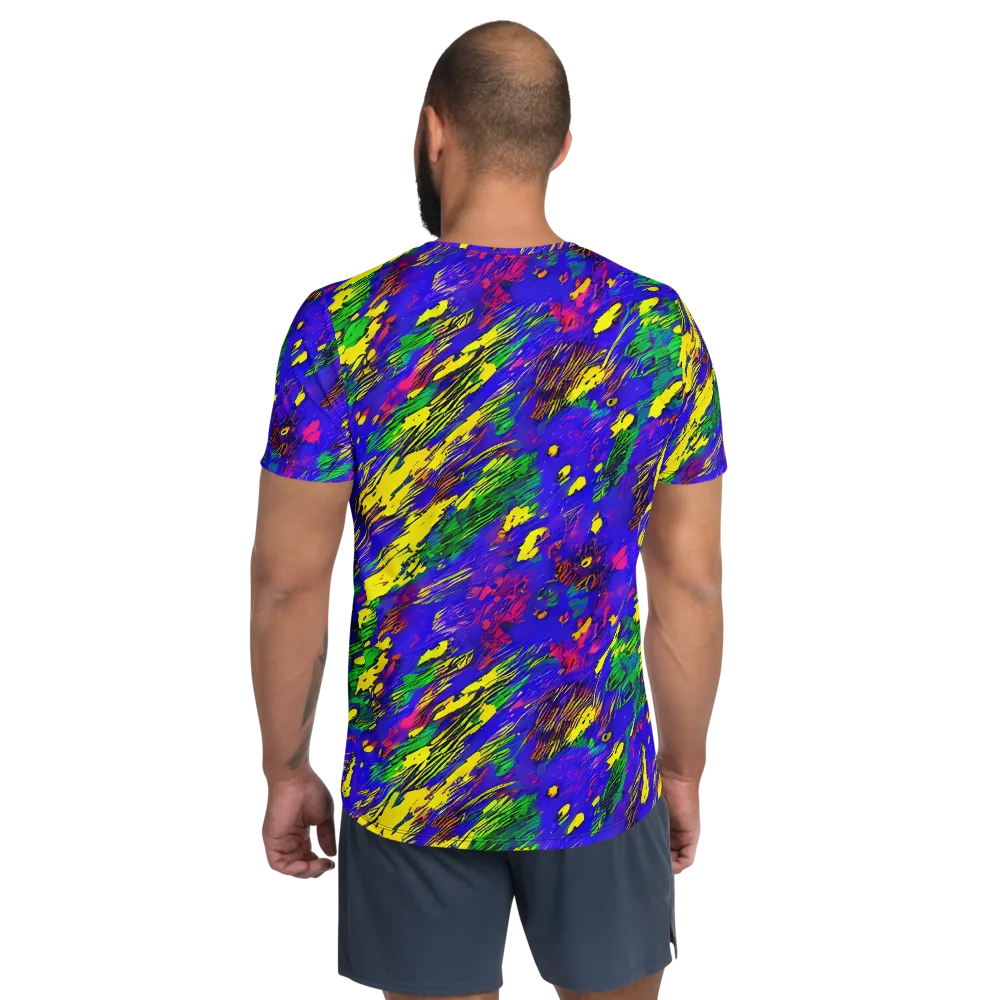 Painted Lightning on Men's Athletic T-Shirt — Back