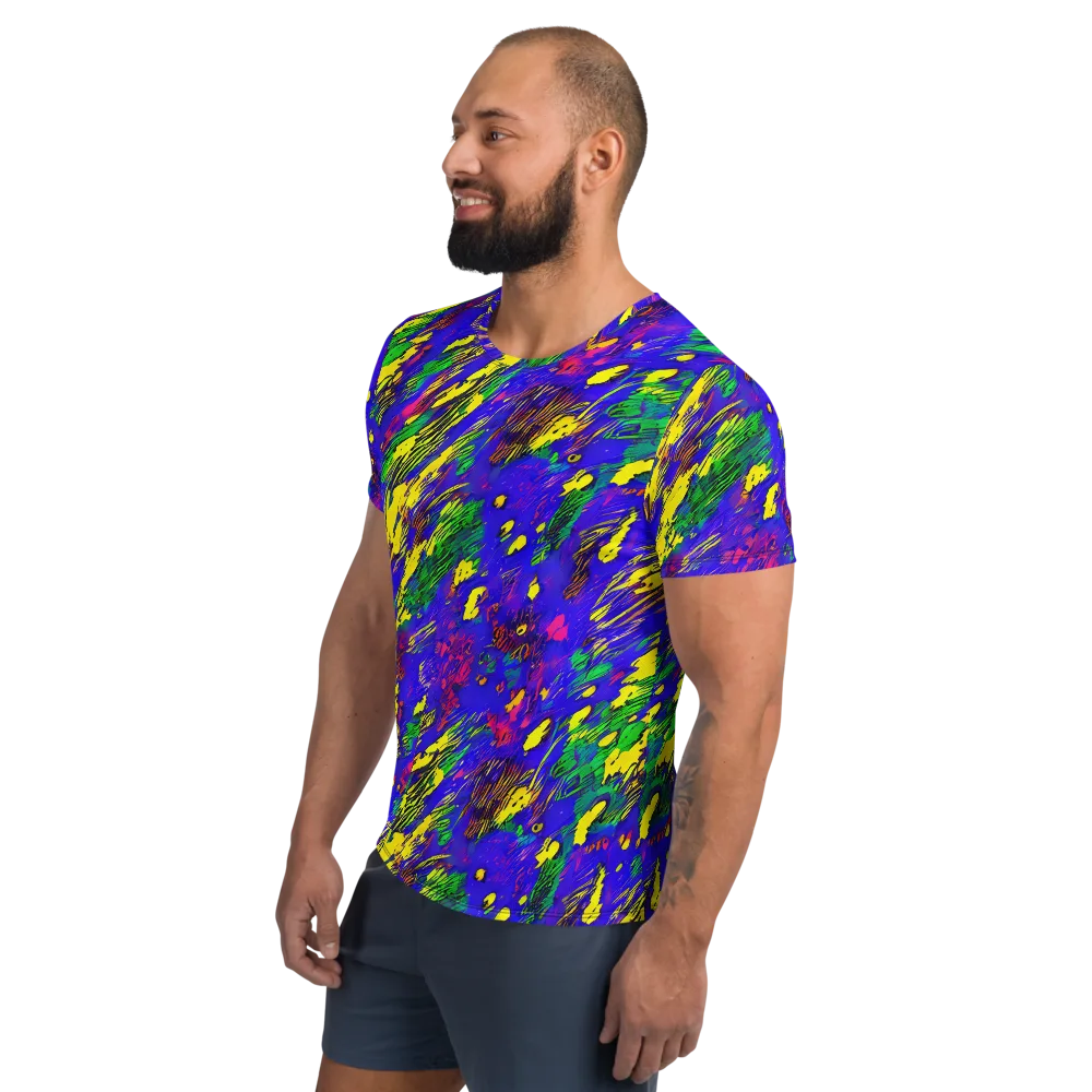 Painted Lightning on Men's Athletic T-Shirt — Left