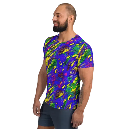 Painted Lightning on a Men's Athletic T-Shirt