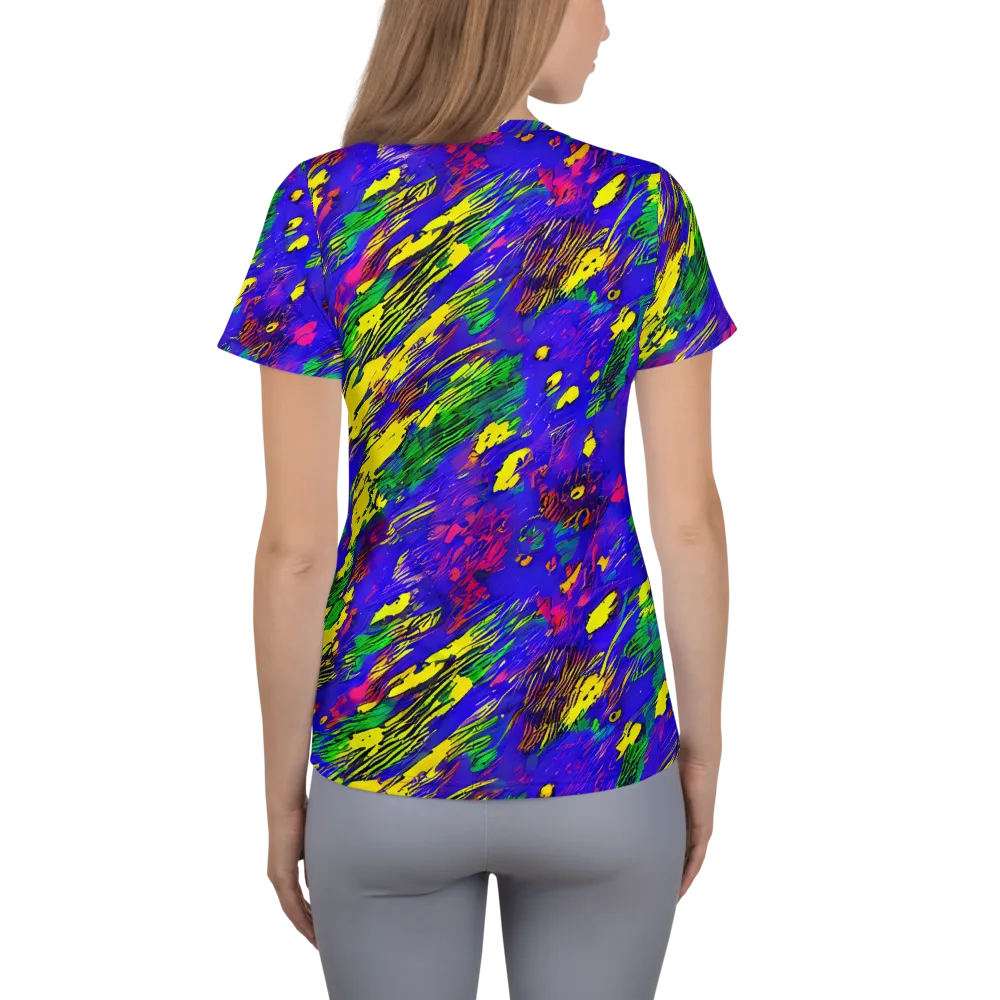 Painted Lightning on Women's Athletic T-Shirt — Back