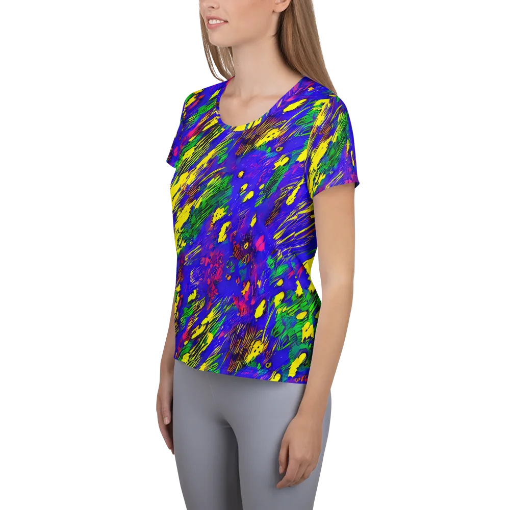 Painted Lightning on Women's Athletic T-Shirt — Left