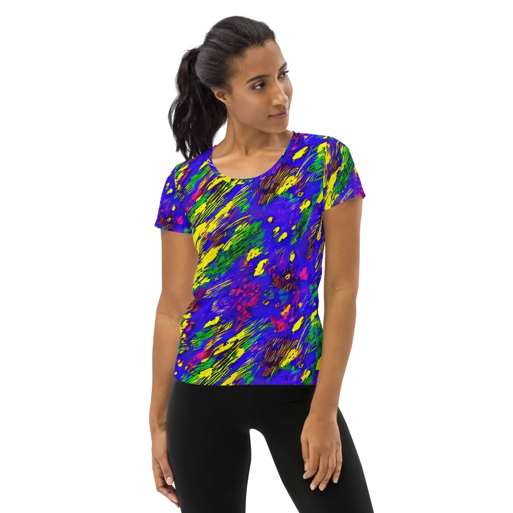 Painted Lightning on Women's Athletic T-Shirt — Front