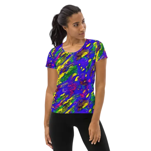 Painted Lightning on a Women's Athletic T-Shirt