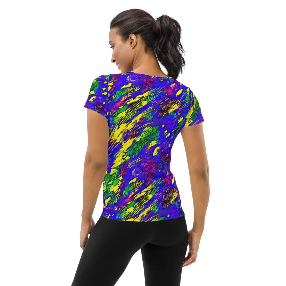 Painted Lightning on Women's Athletic T-Shirt — Back