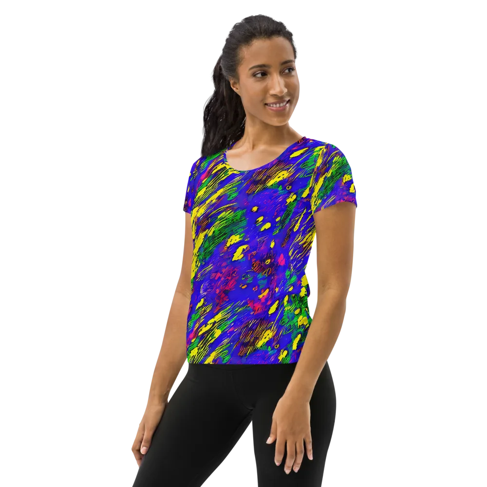 Painted Lightning on Women's Athletic T-Shirt — Left