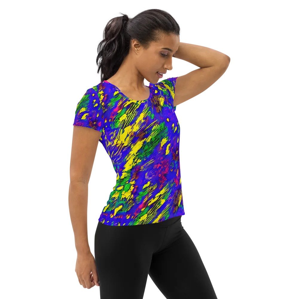 Painted Lightning on Women's Athletic T-Shirt — Right
