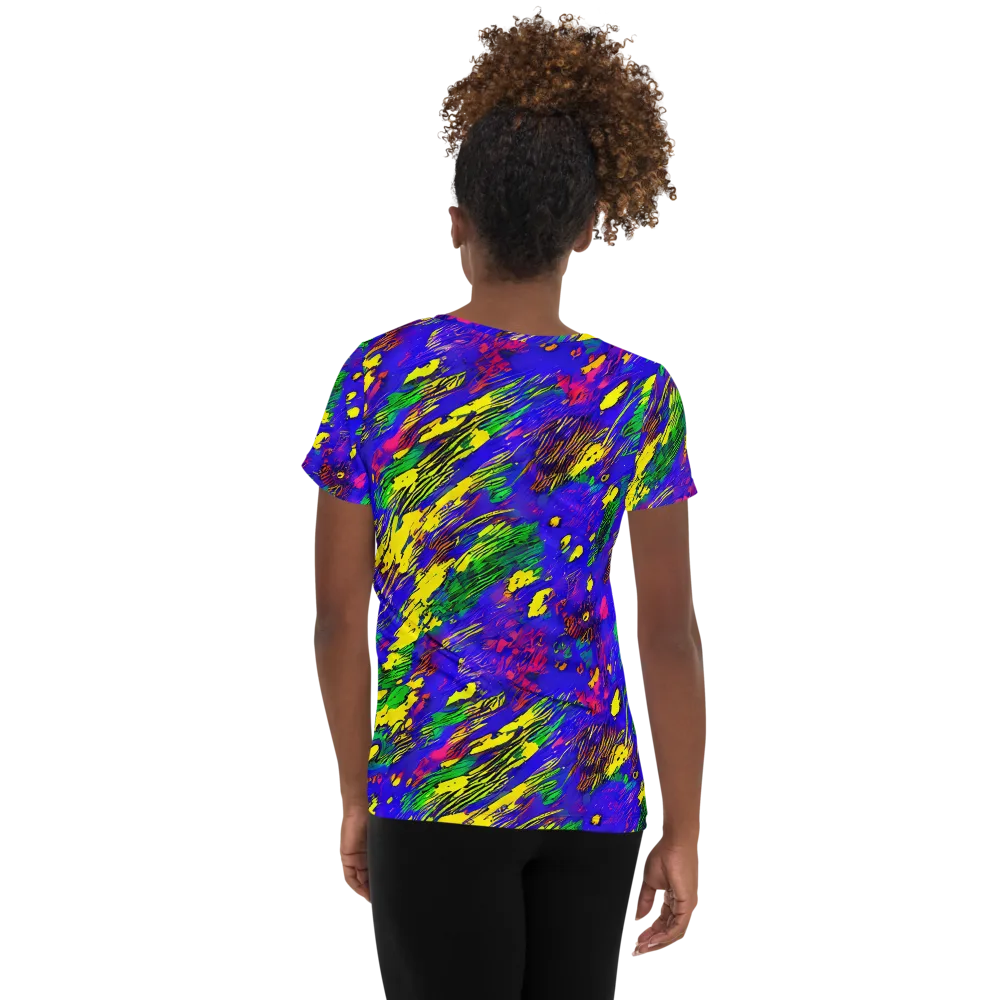 Painted Lightning on Women's Athletic T-Shirt — Back