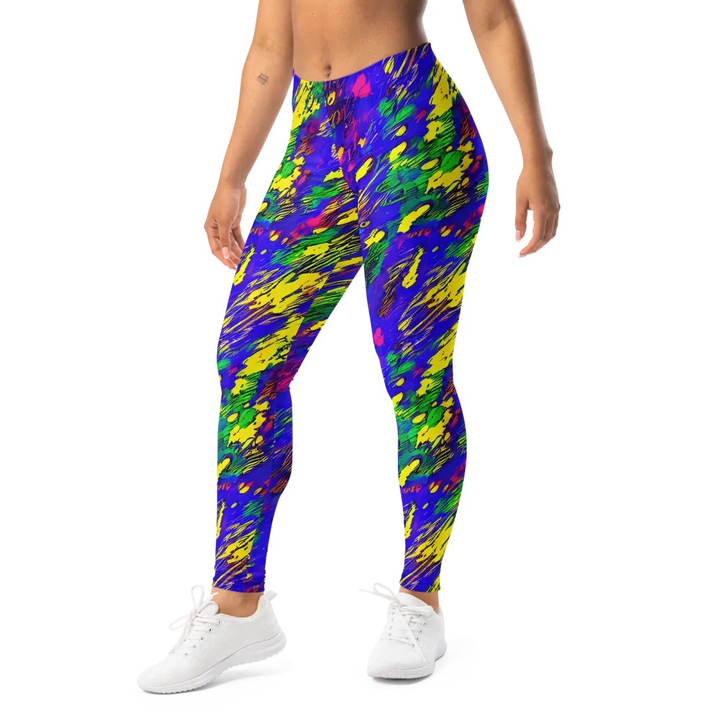 Painted Lightning on Leggings — Left Front