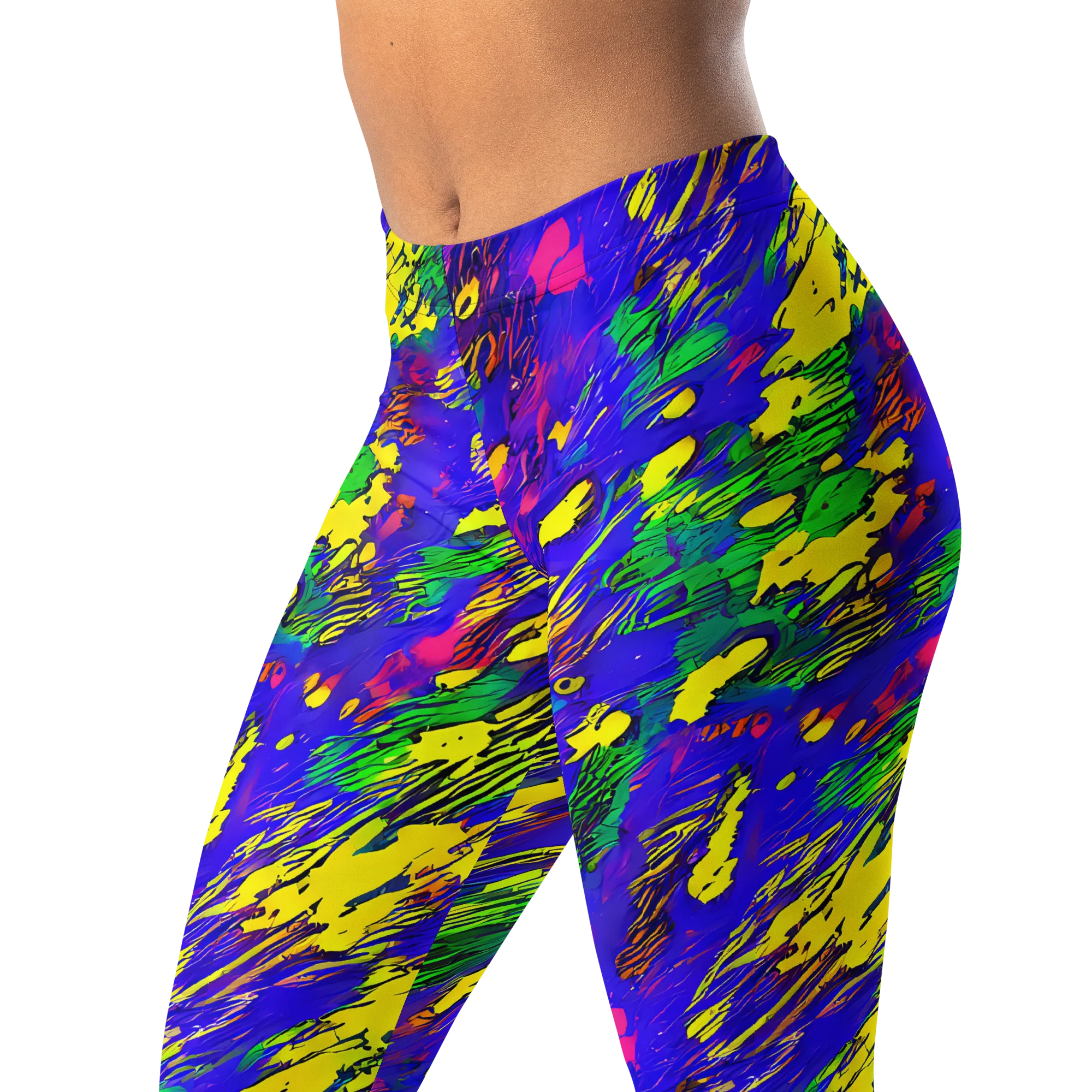 Painted Lightning on Leggings — Left Front