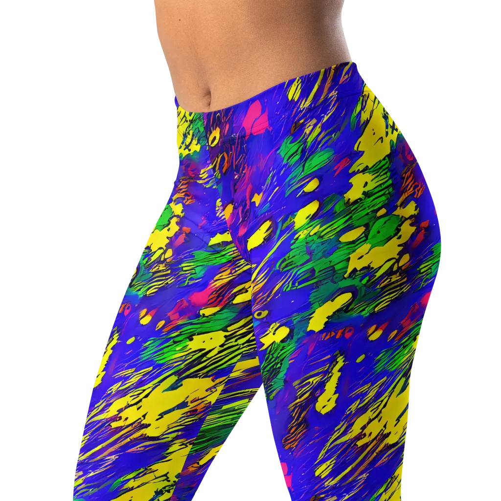 Painted Lightning on Leggings — Left Front