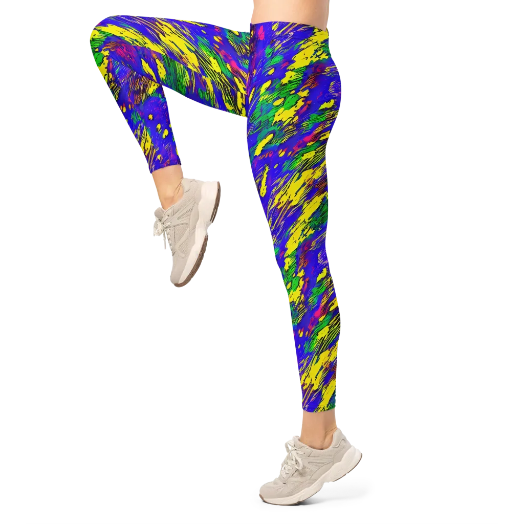 Painted Lightning on Leggings — Left