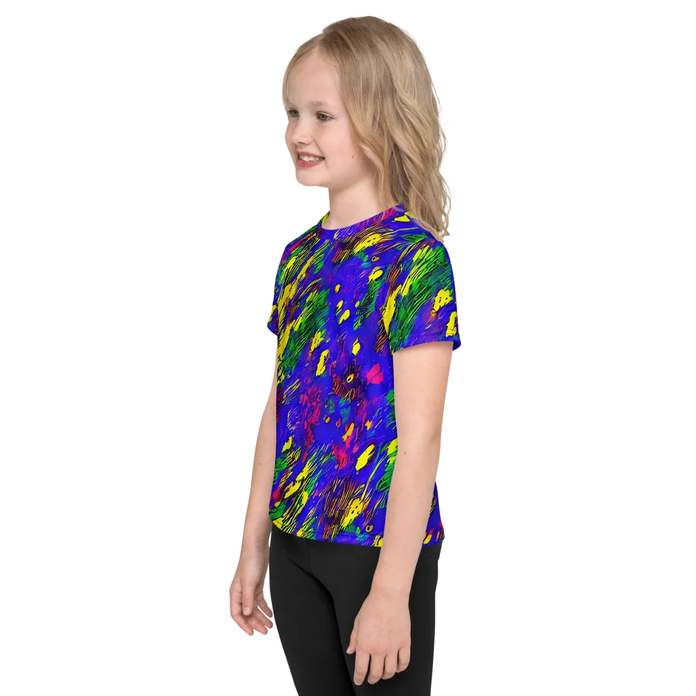 Painted Lightning on Kids Crew Neck T-Shirt — Left