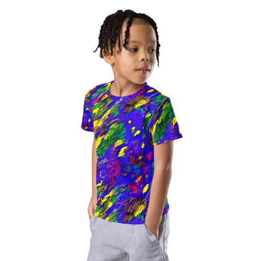 Painted Lightning on a Kids Crew Neck T-Shirt