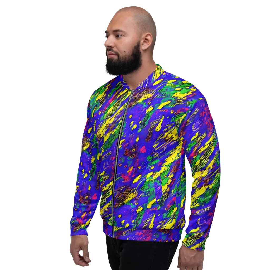 Painted Lightning on Bomber Jacket — Left