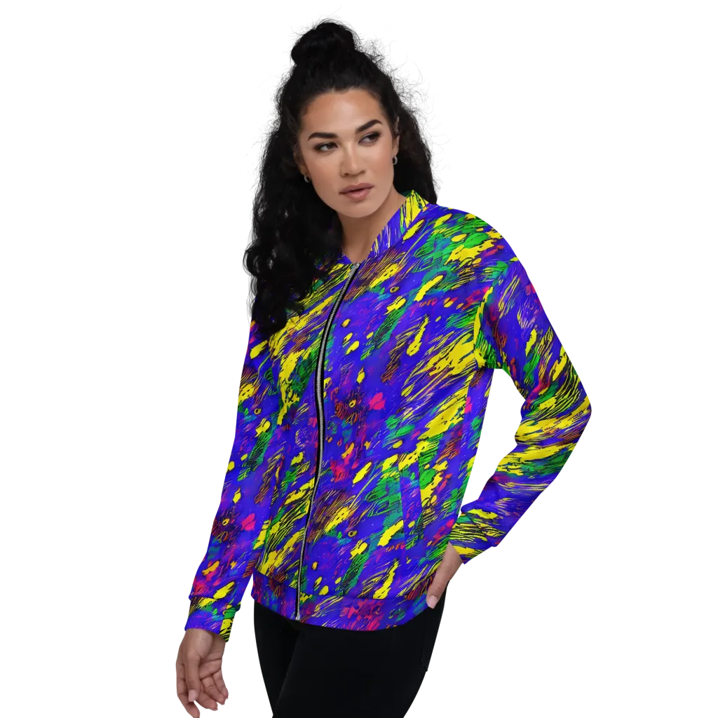 Painted Lightning on Bomber Jacket — Left
