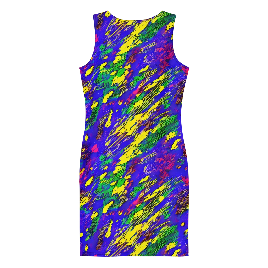 Painted Lightning on Bodycon Dress — Back