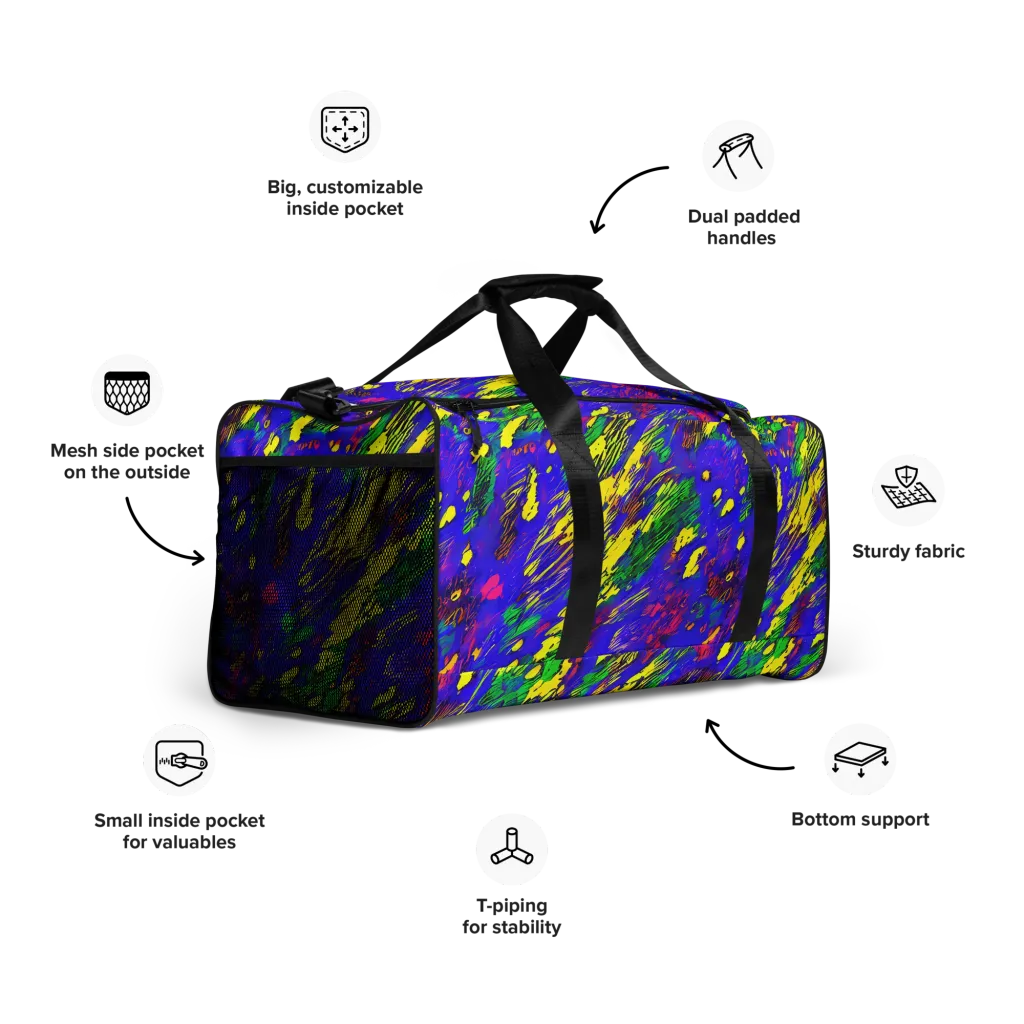 Painted Lightning on Duffle Bag — Right Front