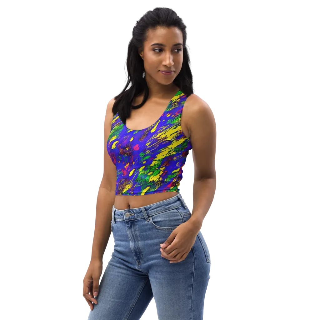 Painted Lightning on Crop Top — Left Front