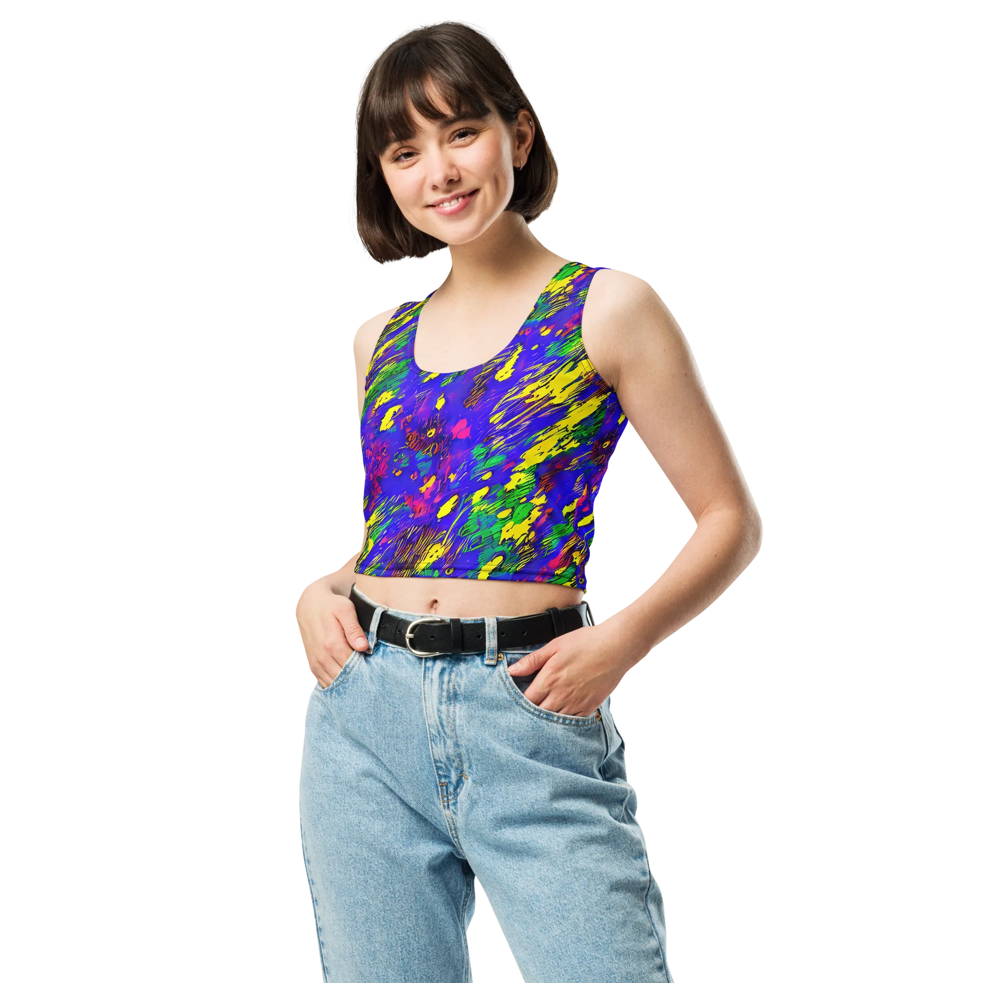 Painted Lightning on Crop Top — Front
