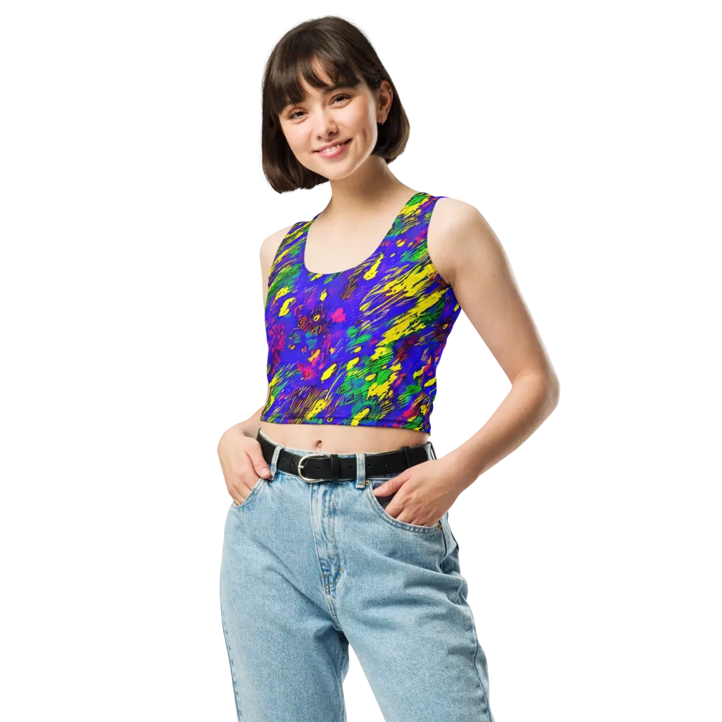 Painted Lightning on Crop Top — Front