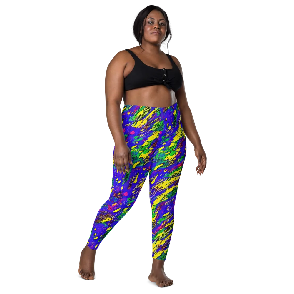 Painted Lightning on Leggings with Pockets — Front