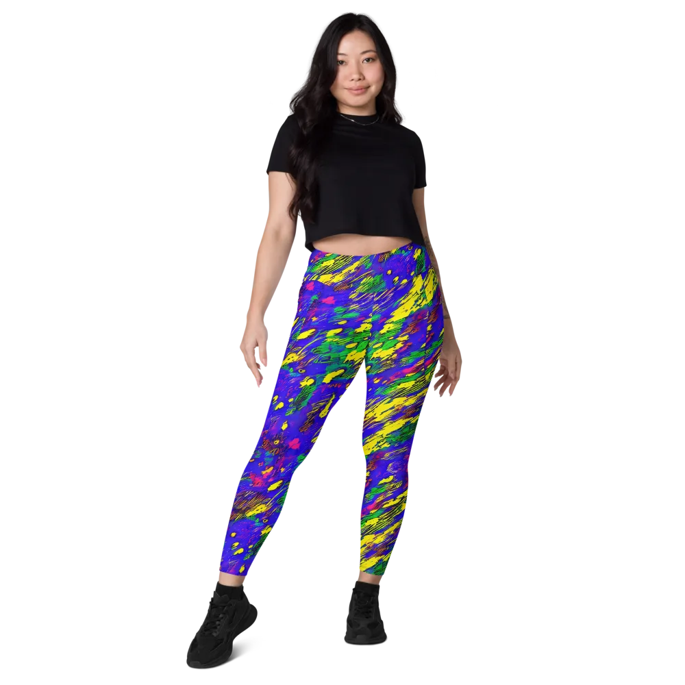 Painted Lightning on Leggings with Pockets — Front