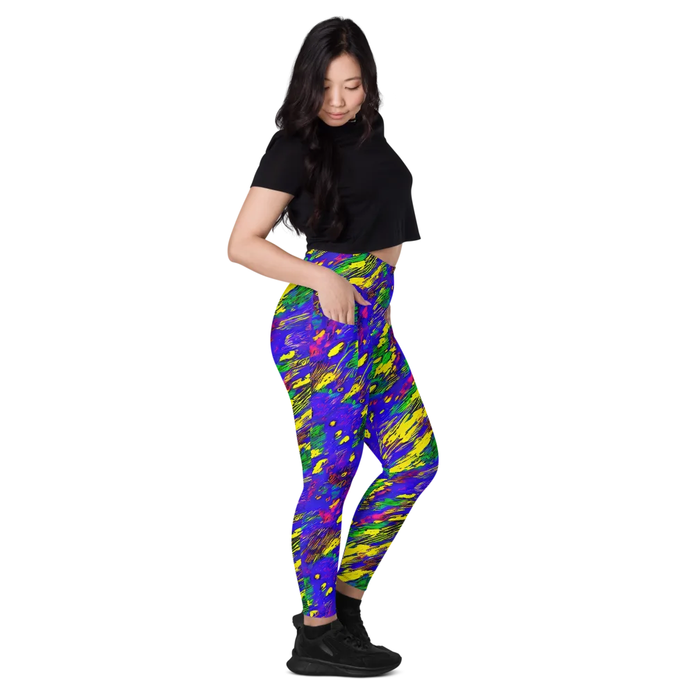 Painted Lightning on Leggings with Pockets — Right